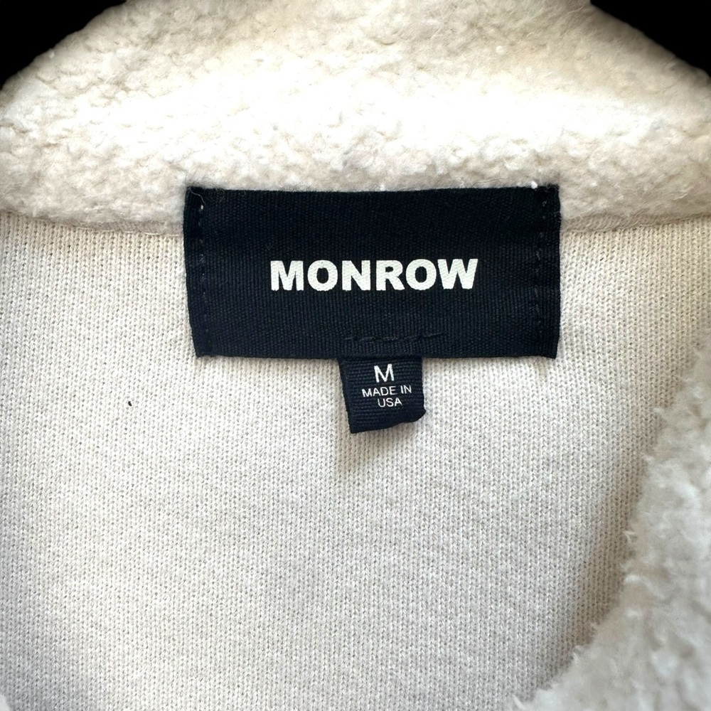 Monrow Revolve Cream Teddy‎ Fleece Boucle Cotton Shacket Jacket Womens Size M - Picture 9 of 15